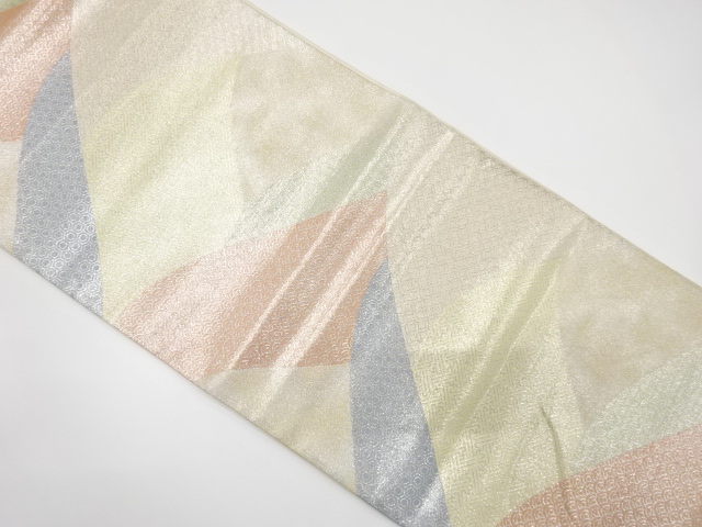 JAPANESE KIMONO / ANTIQUE FUKURO OBI / SILK / WOVEN DISTANT MOUNTAIN